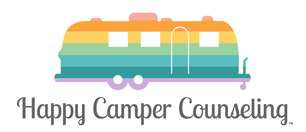 rainbow happy camper logo airstream